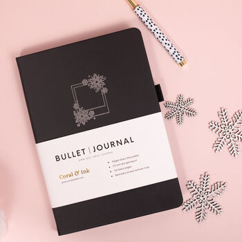 Snowflake Black A5 Dot Grid Bullet Journal, 3 of 6