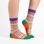 Hearts Rainbow Stripes Combed Cotton Sheer Pop Socks, thumbnail 1 of 4