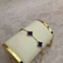 18k Gold Plated Navy Blue Clover Bracelet, thumbnail 5 of 7