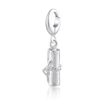 Sterling Silver Graduation Scroll Charm Necklace, 5 of 8