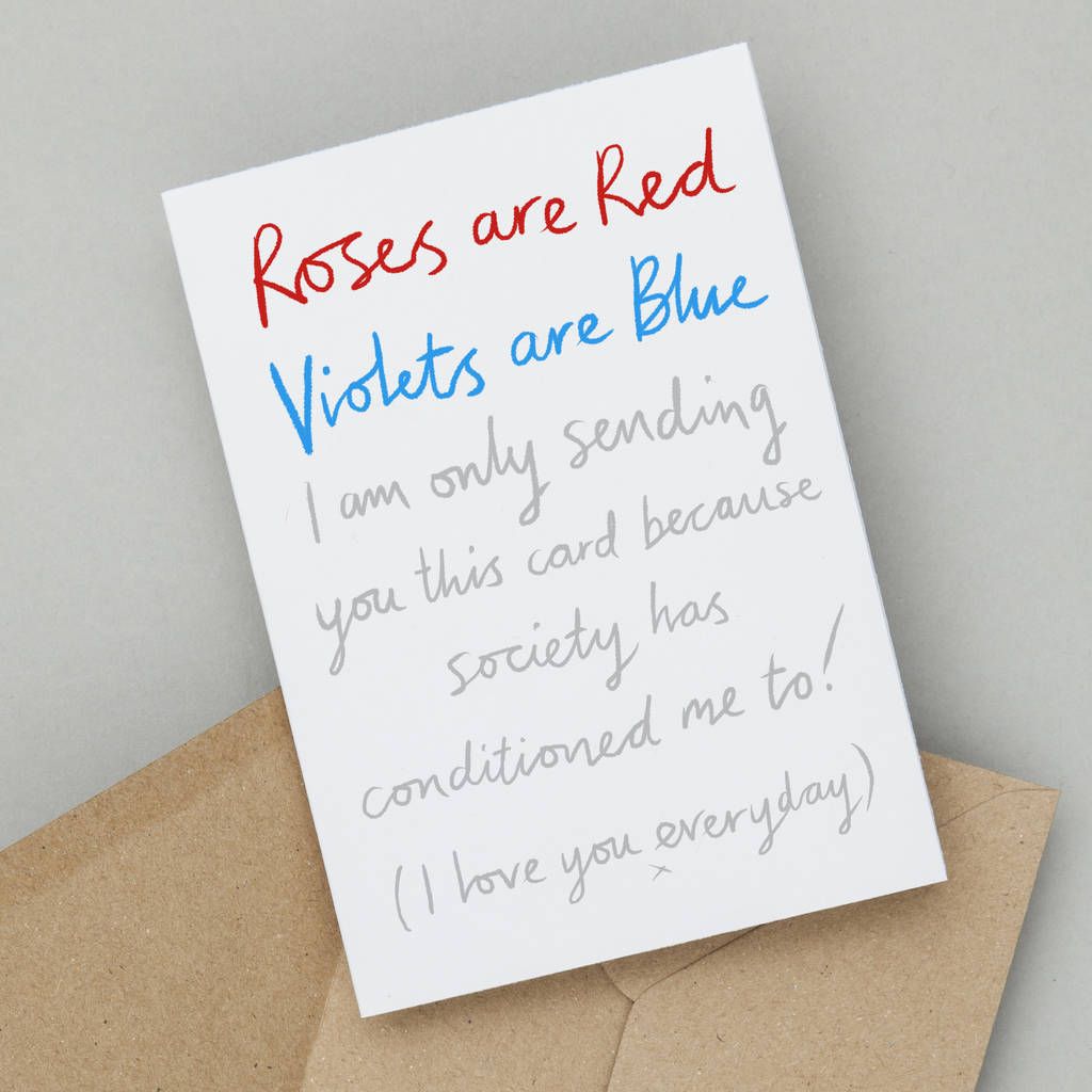 Anti Valentine's Day Poem Card By So Close 