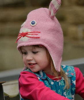 Pink Bunny Knit Hat, 3 of 5