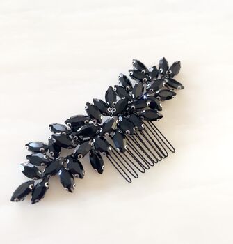 Enya Black Crystal Hair Comb, 2 of 5