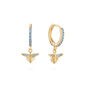 Ines Turquoise Gold Bee Huggie Earrings, thumbnail 1 of 2