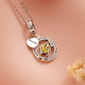 Scorpio Silver Necklace November Zodiac Birthstone Gift, 2 of 6