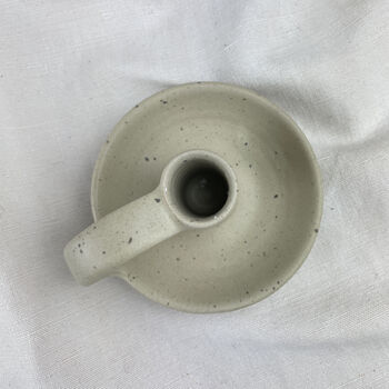 Fair Trade Stoneware Hand Candlestick Holder With Plate, 6 of 12