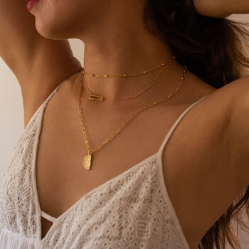 Dainty 14 K Gold Bead Choker Necklace, 7 of 9