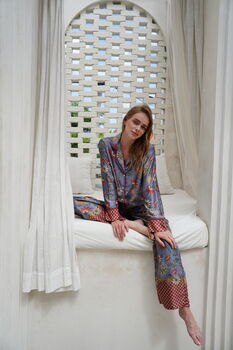 Lavender Satin Long Pyjama Set, 2 of 8