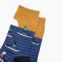 Sunset Paddle Boarding Bamboo Socks In Blue, thumbnail 2 of 4