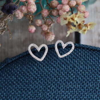 'Little Bit Of Love' Heart Earrings Sterling Silver, 5 of 5