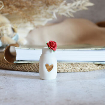 Paper Rose And Embossed Heart Mini Bottle, 4 of 12