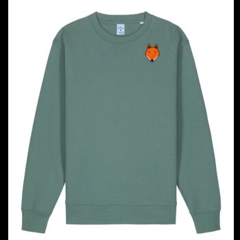 Unisex Organic Cotton Embroidered Fox Sweatshirt, 2 of 12