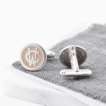 Rose Gold Plated Silver Entwined Monogram Cufflinks, 2 of 5