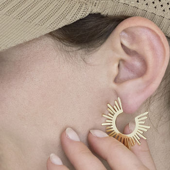 Art Deco Sunburst Earrings, 2 of 4