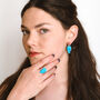 Tamarind Turquoise Coral Earrings, thumbnail 2 of 4