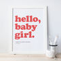 'Hello Baby Boy' / 'Hello Baby Girl' Personalised Print, thumbnail 2 of 4