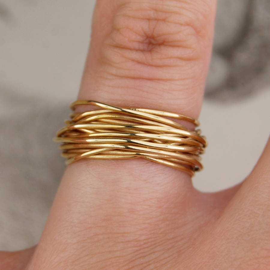 18k Solid Gold Wire Nest Ring By Otis Jaxon Notonthehighstreet