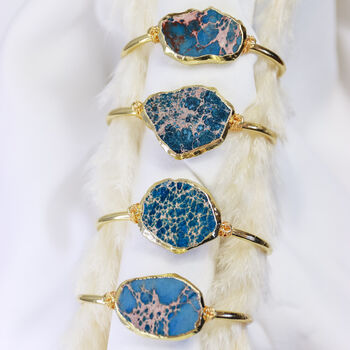 Turquoise Gemstone Bangle Bracelet, 3 of 3