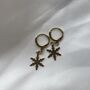 Gold Plated Snowflake Huggie Hoop Christmas Earrings, thumbnail 3 of 3