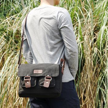 Colourway Canvas And Faux Leather Messenger, 2 of 8