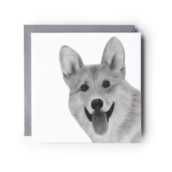Adorable Hand Drawn Corgi Dog Card, 2 of 5