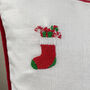 Christmas Themed Embroidered Cushion, thumbnail 6 of 8
