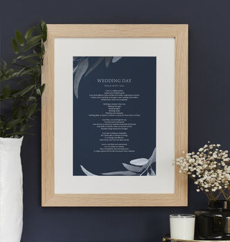 Wedding Reading Personalised Floral Poem Print, 3 of 10