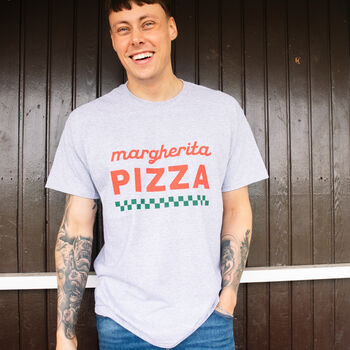 Margherita Pizza Men’s Slogan T Shirt, 2 of 3