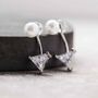 Silver Plated Pearl And Crystal Ear Jacket Earrings, thumbnail 1 of 3