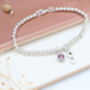 Personalised Initial And Birthstone Charm Bracelet, thumbnail 7 of 10