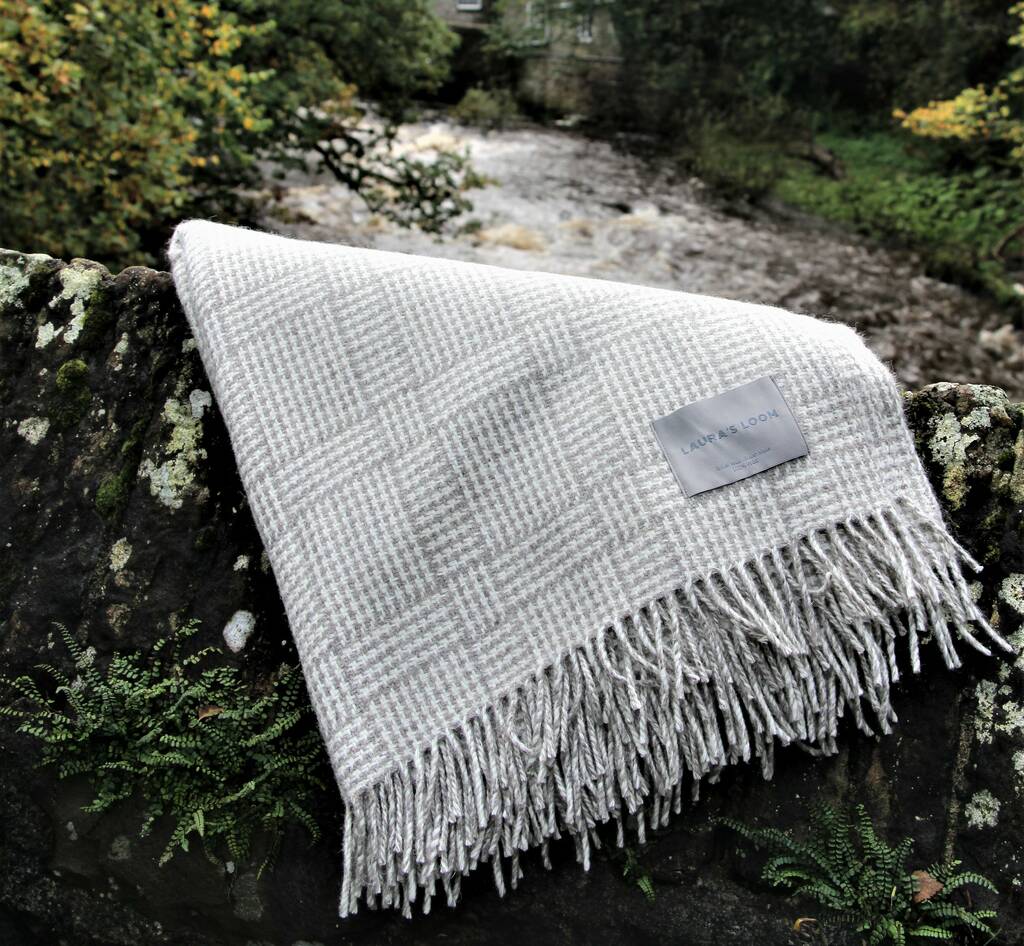 Lambswool Log Cabin Blanket By Laura's Loom | notonthehighstreet.com