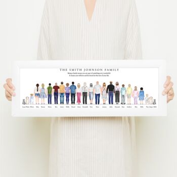 Personalised Portrait Family Tree Print With Pets, 2 of 12