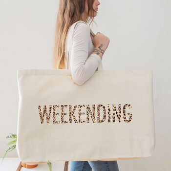 Oversized Tote Bag. Weekending Bag. Natural, 3 of 3