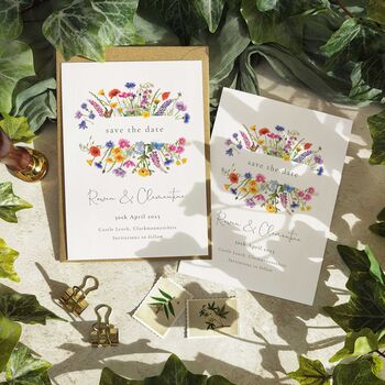 Wildflower Save The Date Cards And Envelopes, 2 of 5