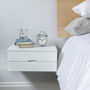 Floating Bedside Table In White With Double Drawer, thumbnail 2 of 4