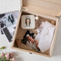 Personalised Peach And Navy Roses Wedding Keepsake Box, thumbnail 2 of 5