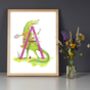 A Is For Alligator Alphabet Art Print, thumbnail 1 of 12