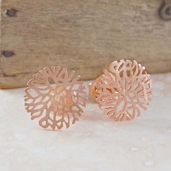 Frost Rose Gold Plated Silver Stud Earrings, 6 of 11