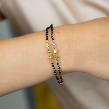 Double Layer Ball Charm Nazaria Mangalsutra Bracelet, 2 of 6