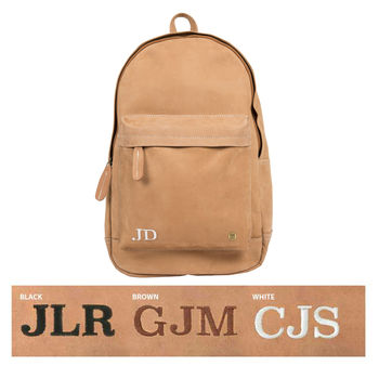 Personalised Leather Classic Backpack In Camel, 7 of 11