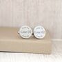 Stainless Steel Engraved Circle Cufflinks, Monogram, thumbnail 2 of 5