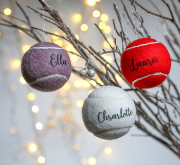 Personalised Tennis Ball Christmas Baubles, 4 of 12