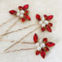 Christmas Crystal And Pearl Hair Pins, thumbnail 2 of 4