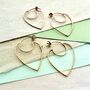 Contemporary Heart Drop Earrings, thumbnail 3 of 4