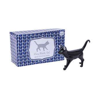 Artisan Glass Black Cat With Gift Box, 2 of 3