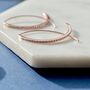 Gold Plated Silver White Topaz Wishbone Earrings, thumbnail 5 of 6