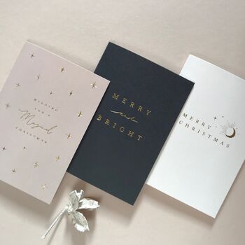 Blush, Navy And White Luxury Gold Foil Christmas Cards, 3 of 7