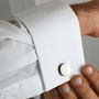Personalised Secret Message Solid Circle Disc Cufflinks, thumbnail 3 of 9