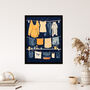 When Life Gives You Lemon Laundry Blue Wall Art Print, thumbnail 4 of 6