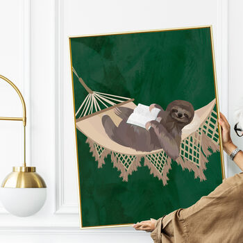 Custom Personalised Sloth Wearing Heels Art Print, 3 of 4